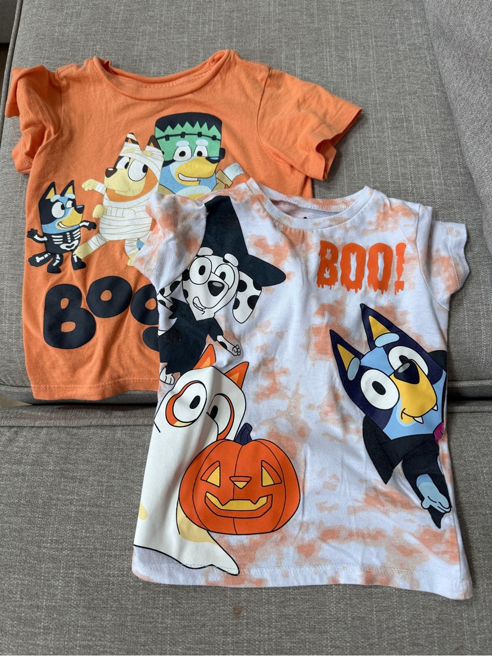 Kids Halloween Graphic Tees - Orange & White